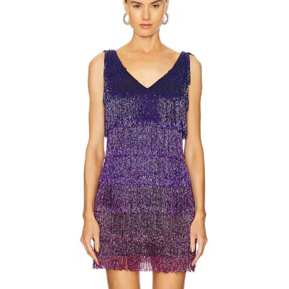 Yaura Zircachi Mini Dress Embellished
Purple Ombre Fringe beaded Revolve $530 8 - Picture 2 of 11